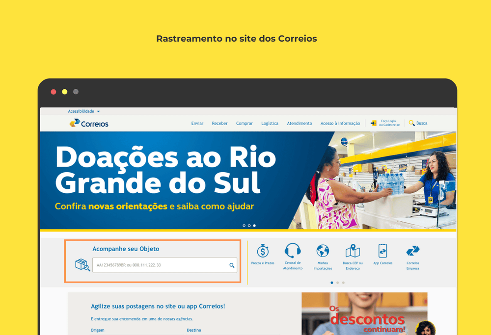 Rastreamento Site Correios